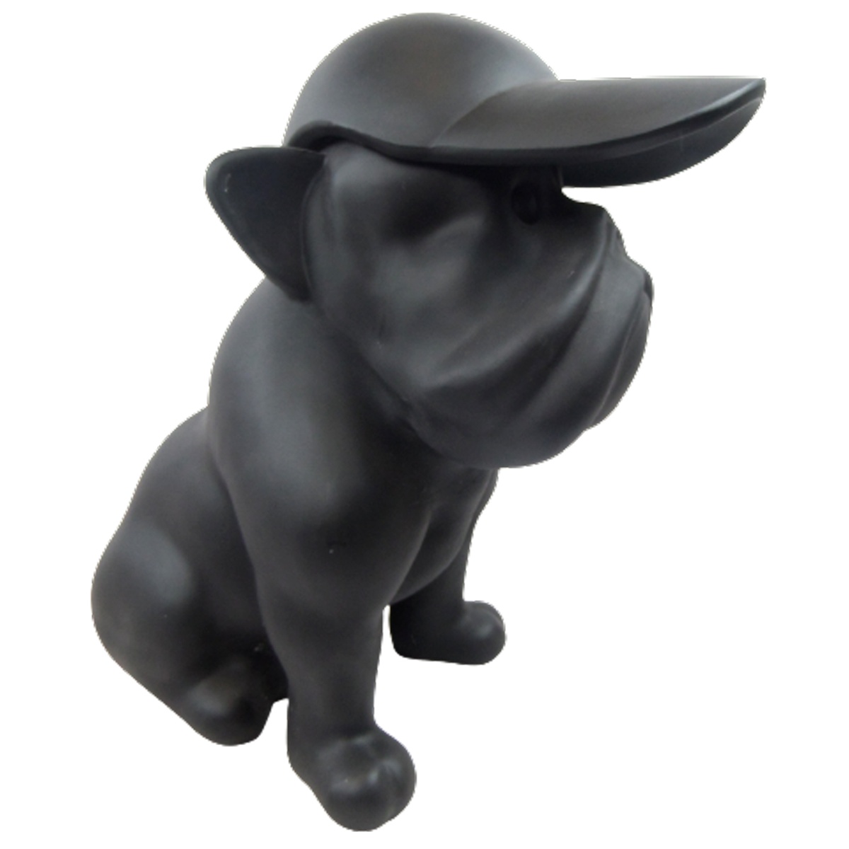 chien bouledogue anglais casquette noir mat
