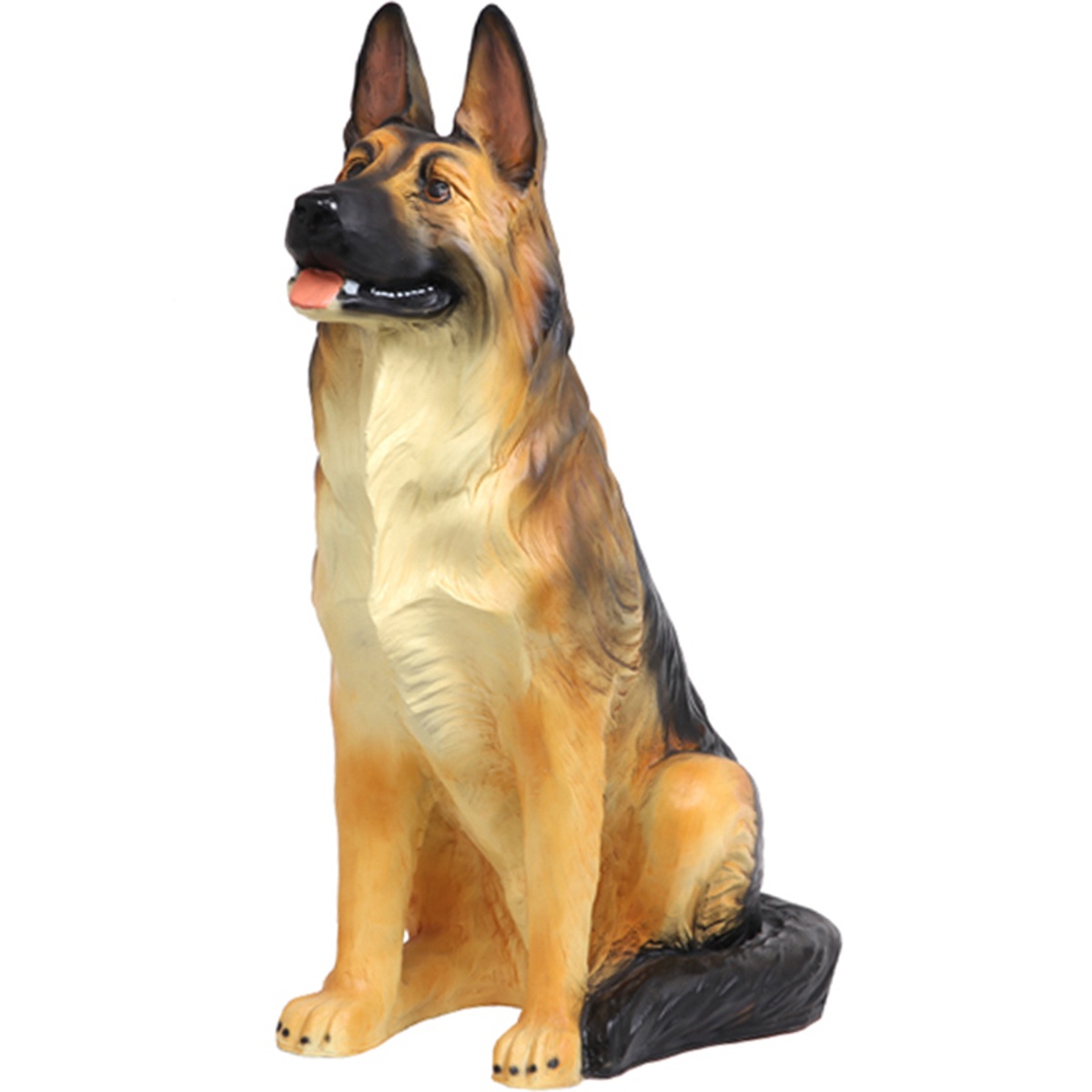 statue en résine berger allemand nature assis