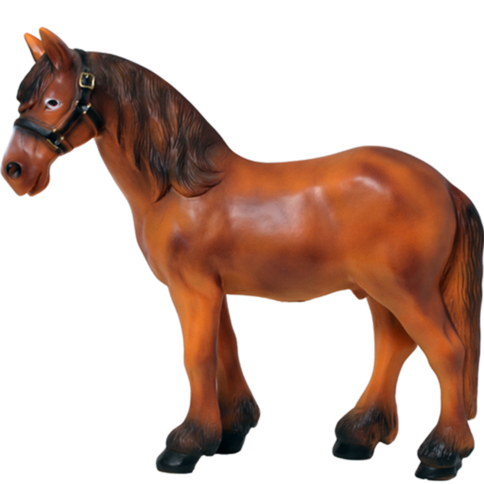cheval resine trait marron 