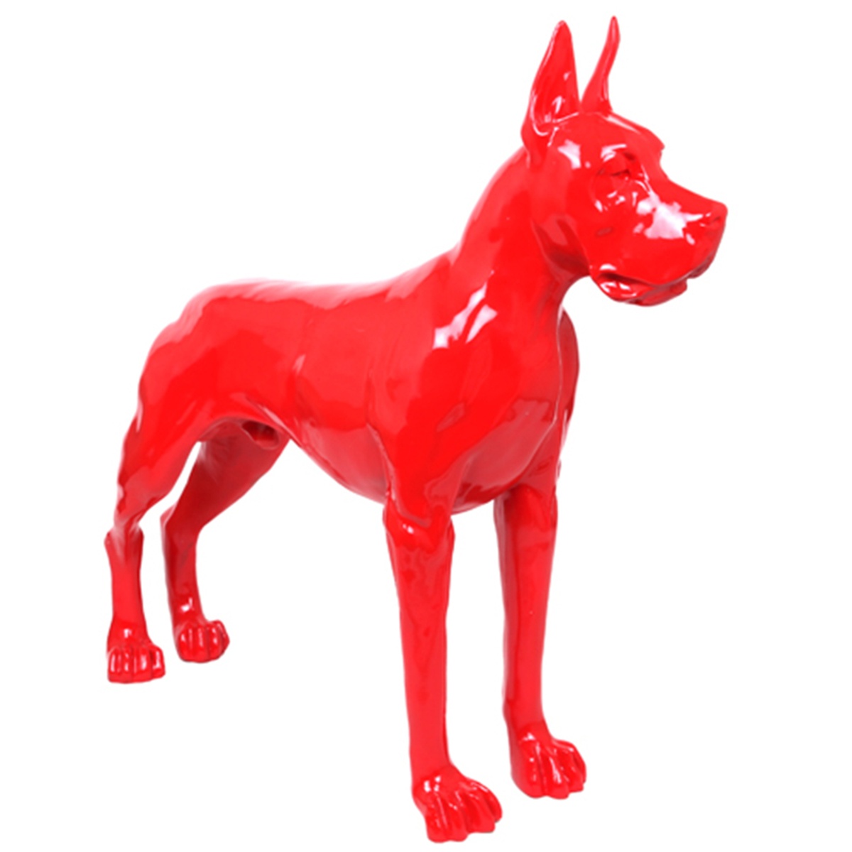 dogue allemand statue rouge resine 120 cm