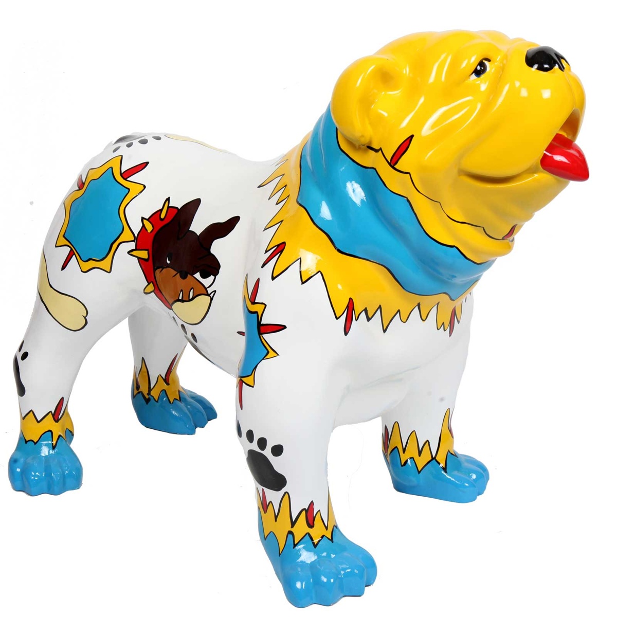 bouledogue statue resine pop arts 90 cm
