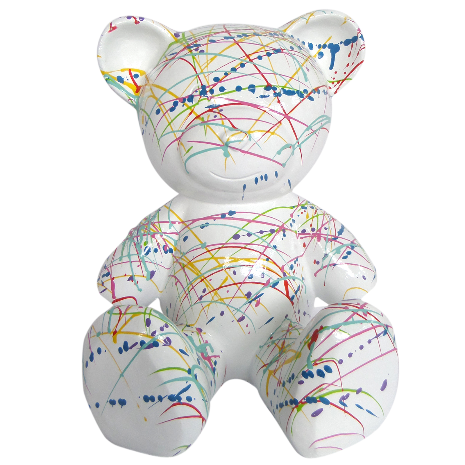 ours resine splash fond blanc assis