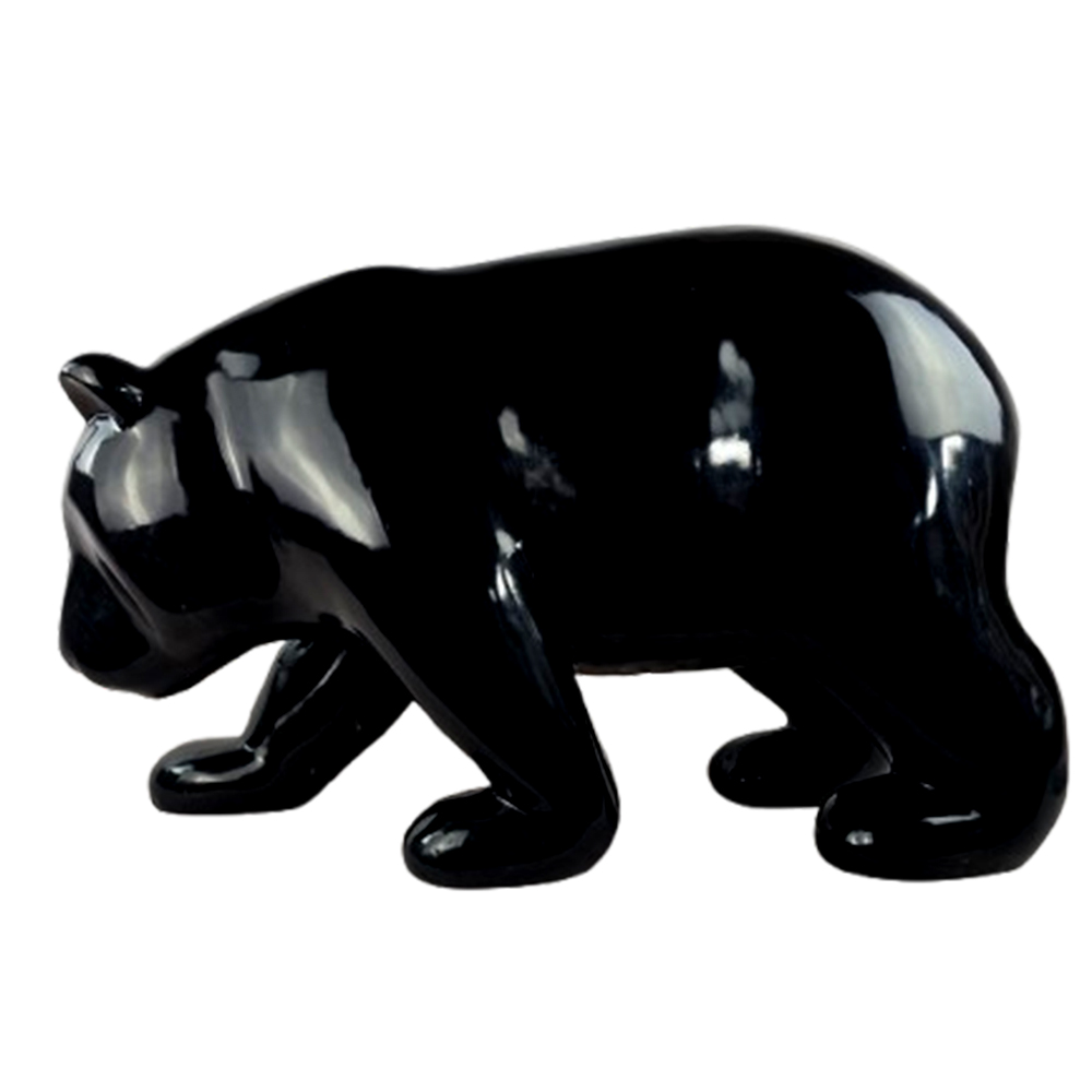 ours noir resine 4 pattes 90 cm