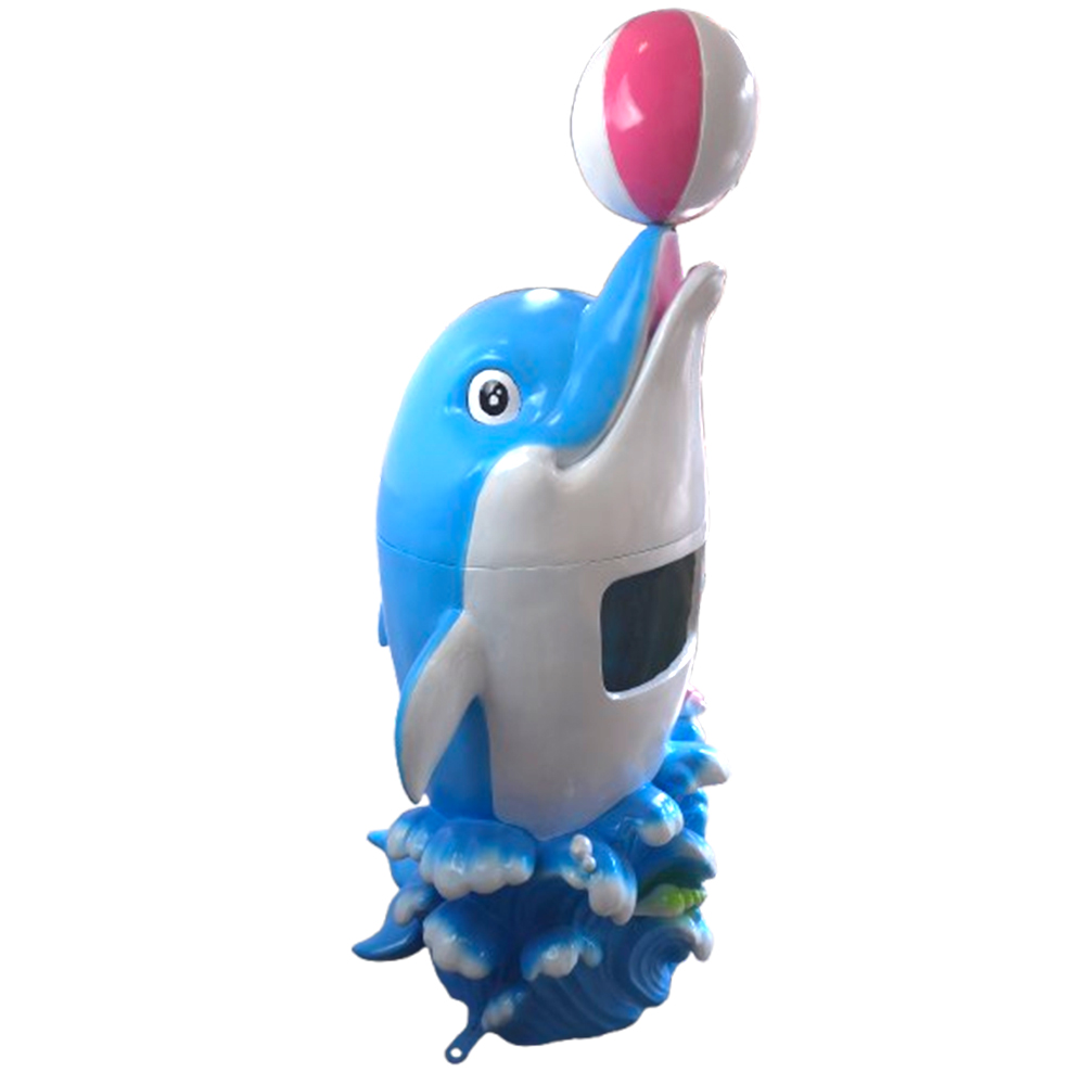 poubelle dauphin bleu stop trottoir