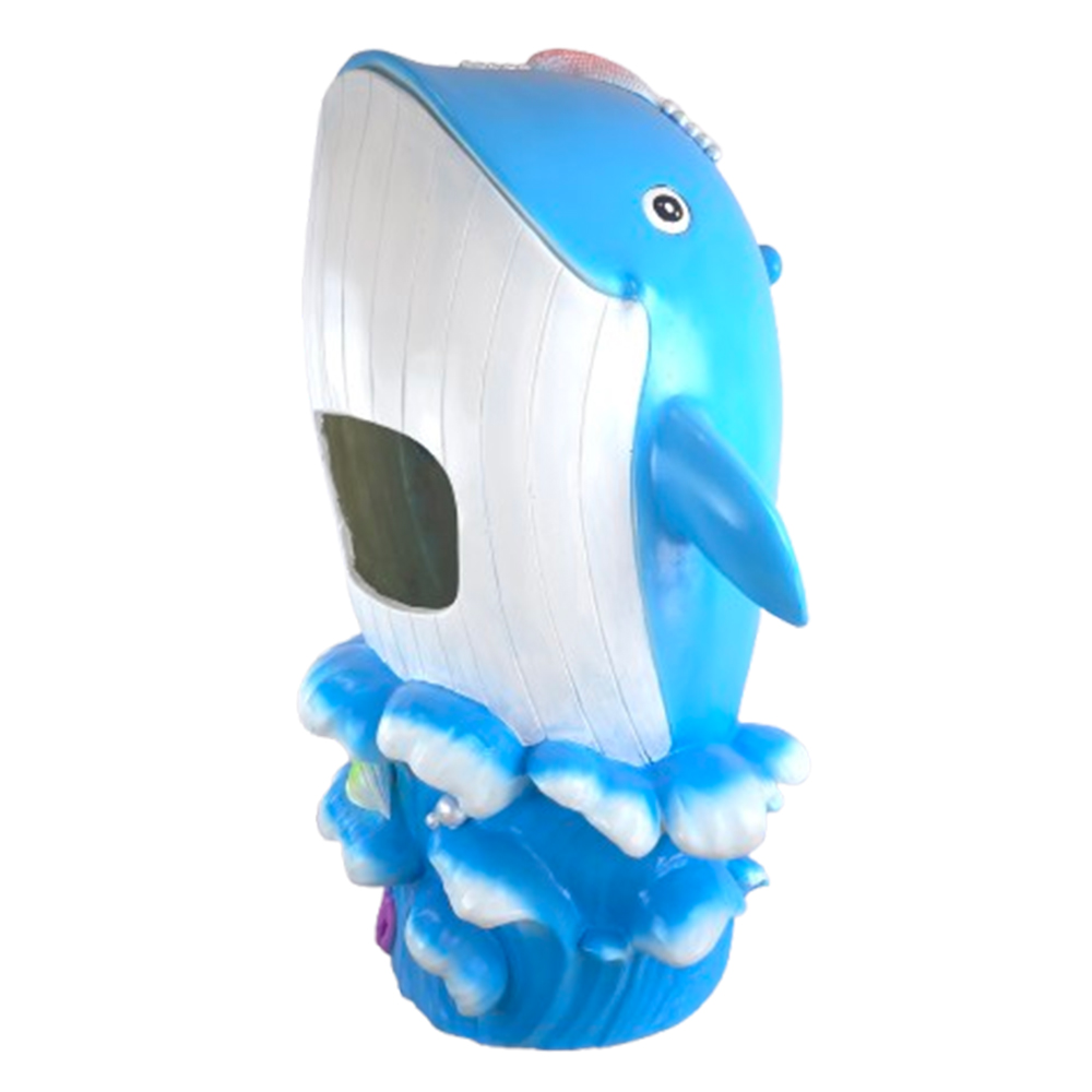 poubelle resine baleine bleu